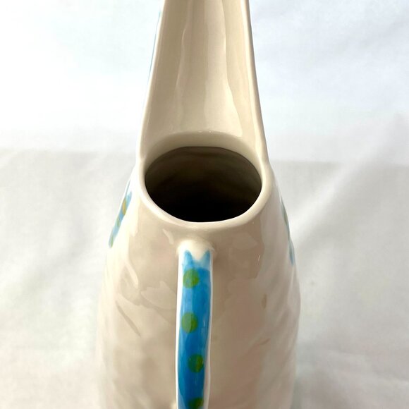 SALE NWT Andrew Ludick Blue & Green bird Jug Anthropologie Handmade Earthenware - Picture 11 of 11